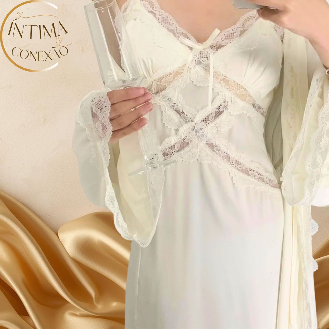 Long Satin & Lace Set — Designed for Women Who Master the Art of Resting with Elegance