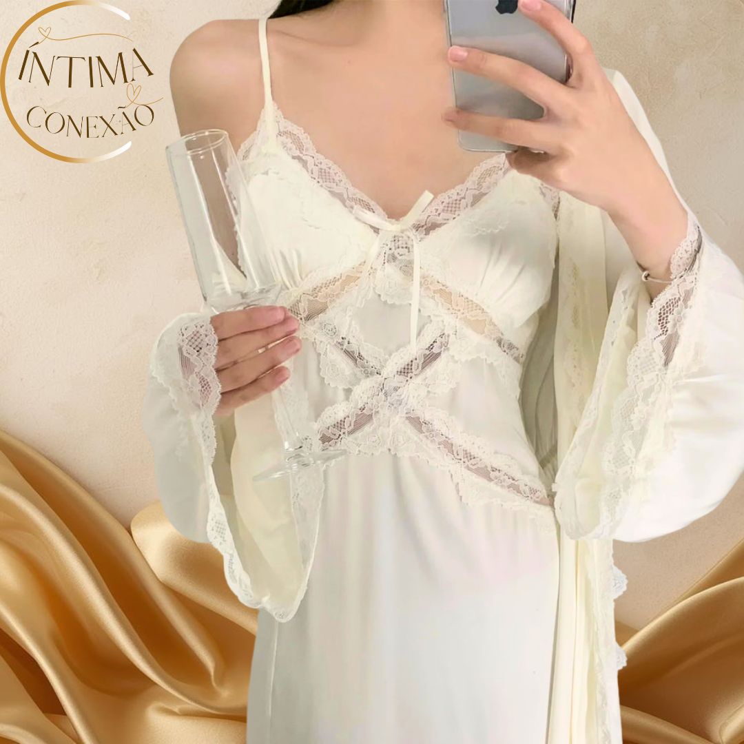 Long Satin & Lace Set — Designed for Women Who Master the Art of Resting with Elegance