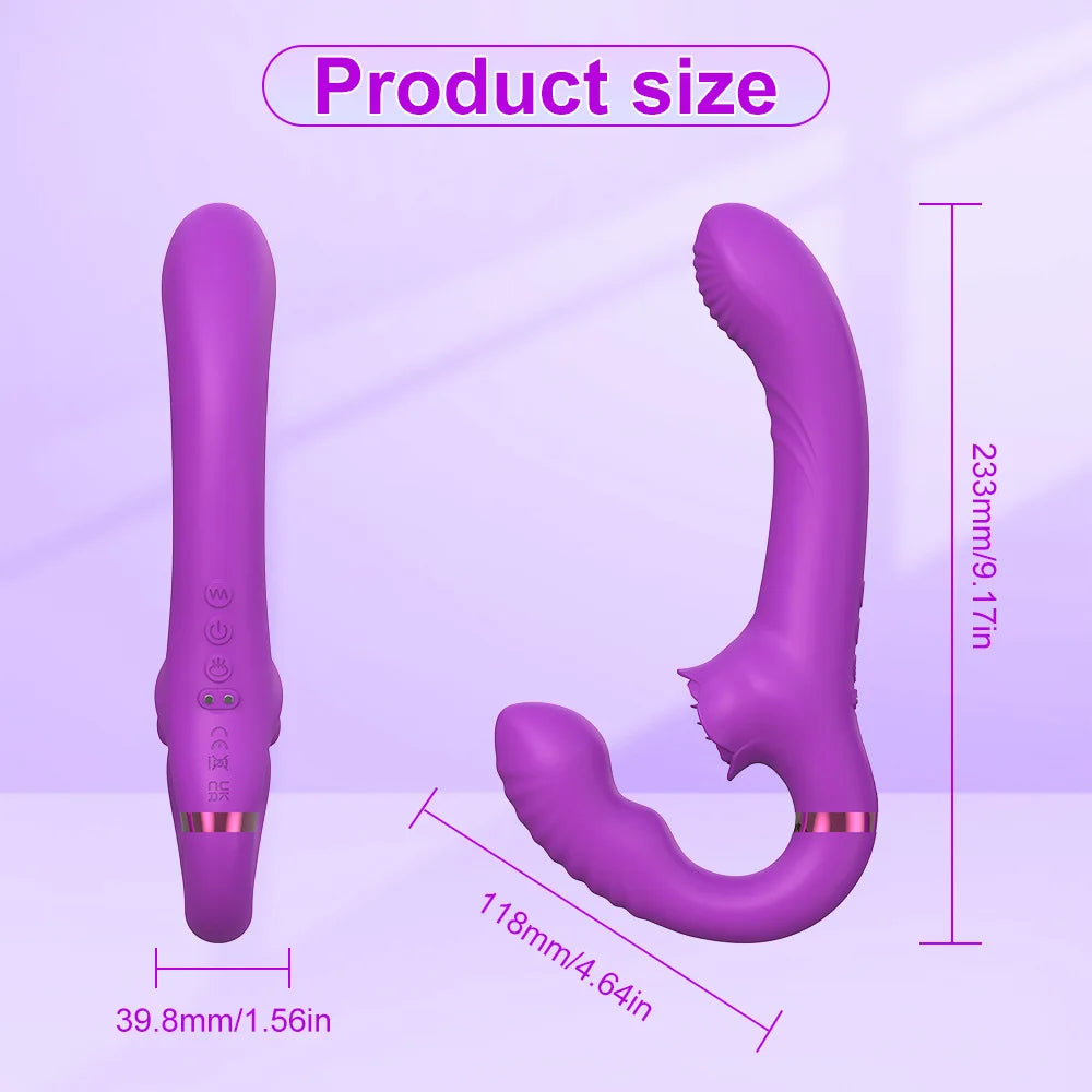 Multifunctional G-Spot Wand Vib Massager – Suction, Tapping & Licking for Lesbian Couples
