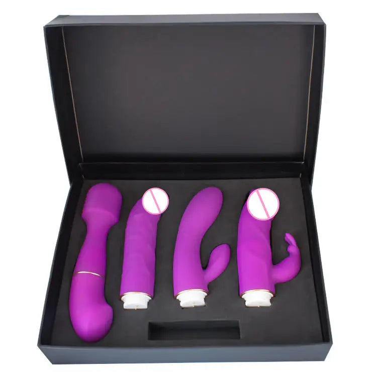 Luxury 4-in-1 Pleasure Quartet Intimate Kit – Vibration, Suction, Dual Stimulation & Massage