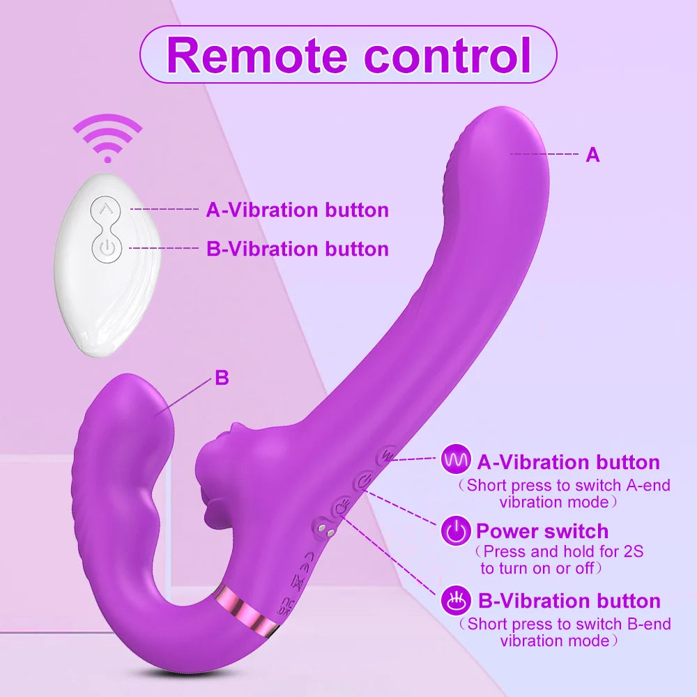 Multifunctional G-Spot Wand Vib Massager – Suction, Tapping & Licking for Lesbian Couples