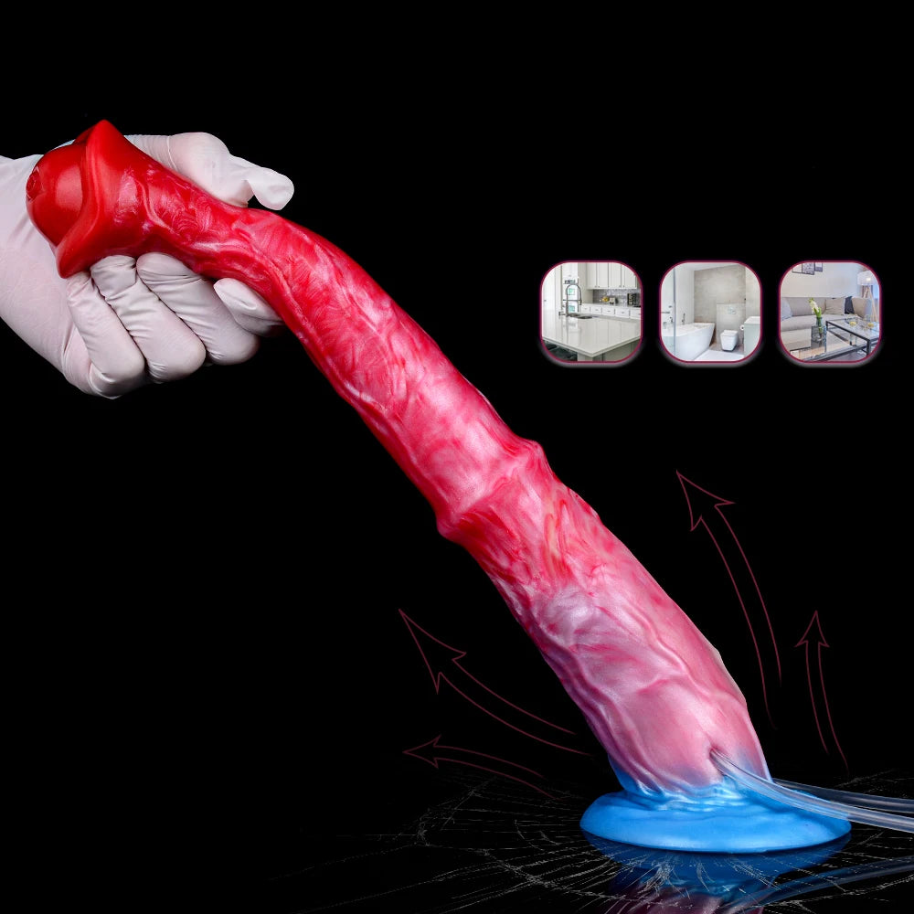 Inflatable Horse-Inspired Dildo & Knot Plug – Extreme Fullness, Hand Pump Control & Medical-Grade Silicone