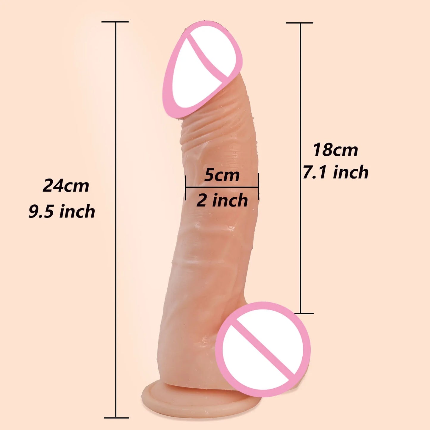 Realistic Dildo with Suction Base – Ultra-Soft PVC, Lifelike Texture & Hands-Free Pla