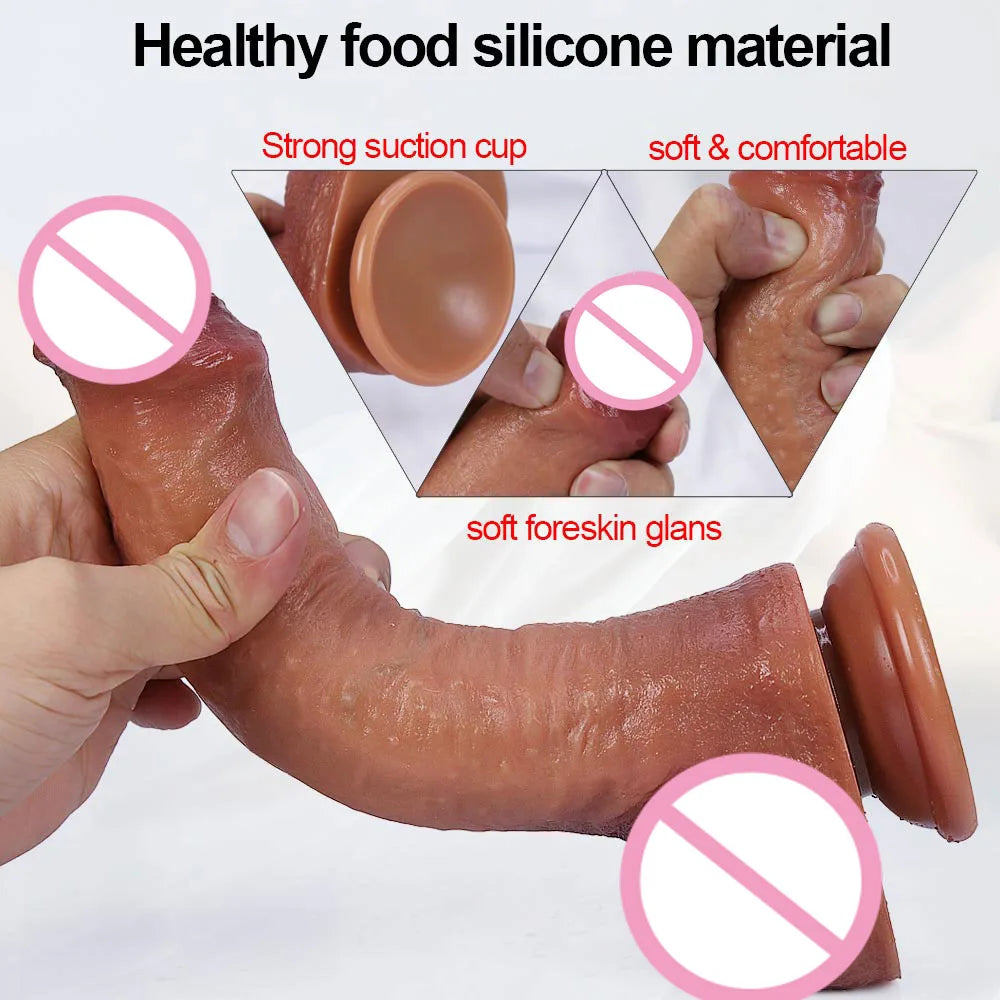 π Titan Touch β Realistic Silicone Foreskin Dildo with Suction Base