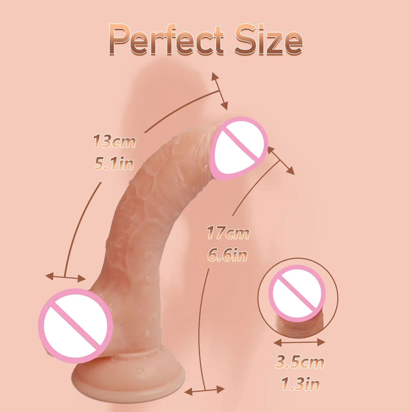 Realistic Dildo with Suction Base – Ultra-Soft PVC, Lifelike Texture & Hands-Free Pla