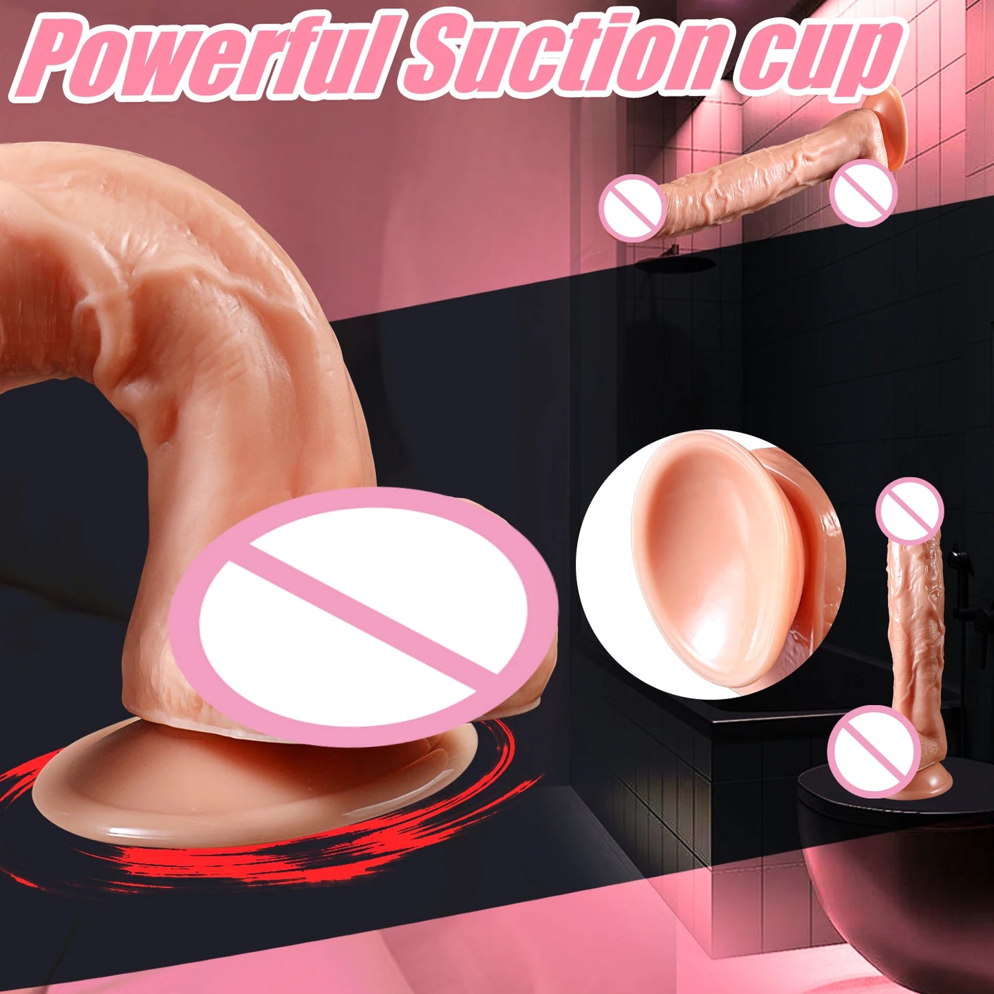 Realistic Dildo with Suction Base – Ultra-Soft PVC, Lifelike Texture & Hands-Free Pla