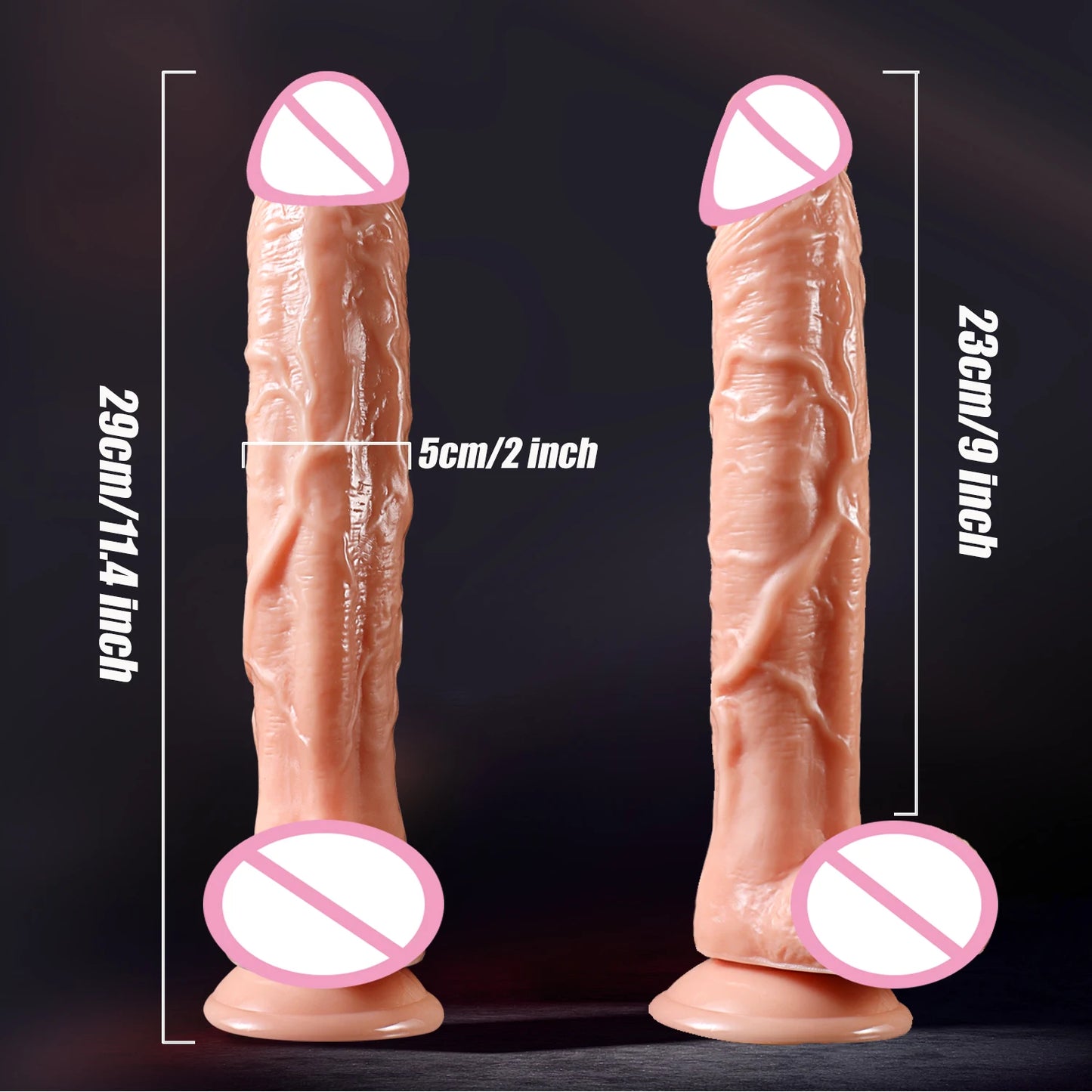 Realistic Dildo with Suction Base – Ultra-Soft PVC, Lifelike Texture & Hands-Free Pla