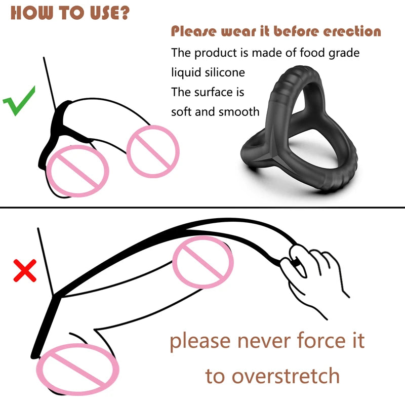 ⚫ EnduraRing – Black Silicone Delay & Pleasure Cock Ring