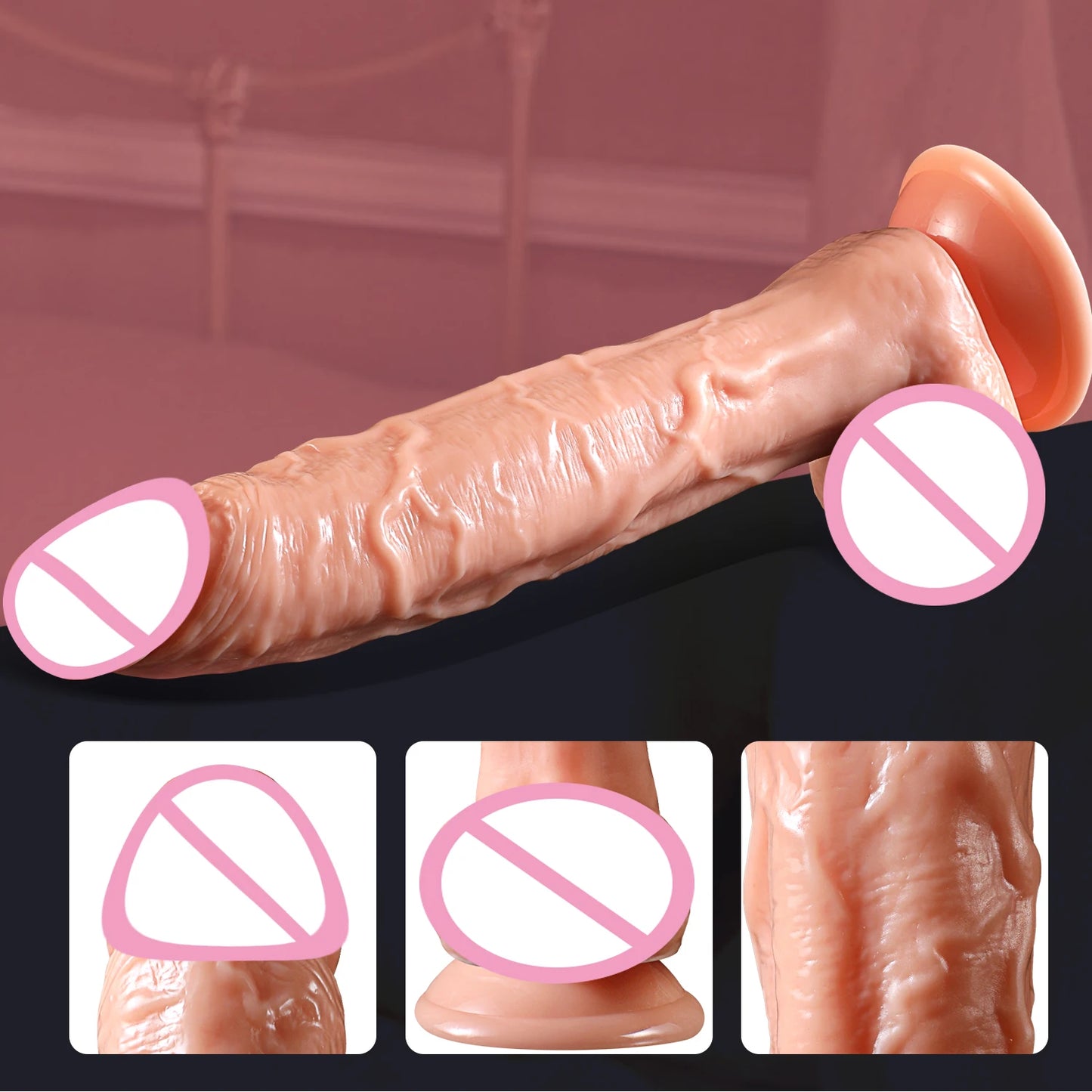 Realistic Dildo with Suction Base – Ultra-Soft PVC, Lifelike Texture & Hands-Free Pla