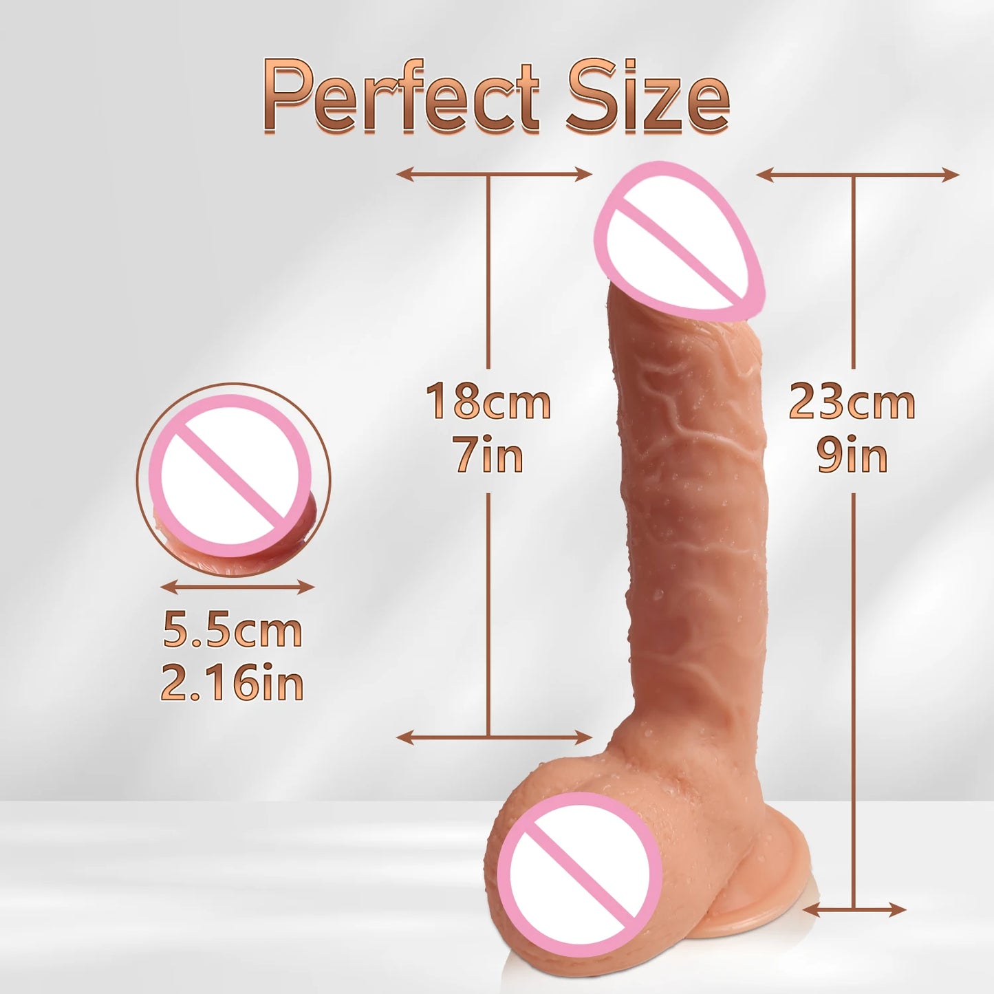 Realistic Dildo with Suction Base – Ultra-Soft PVC, Lifelike Texture & Hands-Free Pla