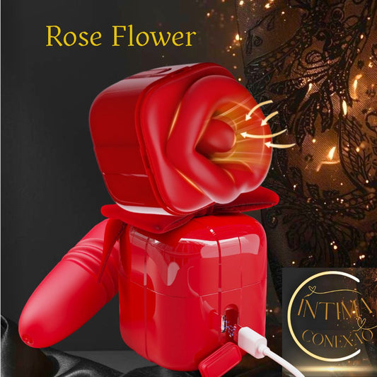🌹 Rose Finger Vibrator – Suction &amp; Flickering Tongue Stimulation | Íntima Conexão