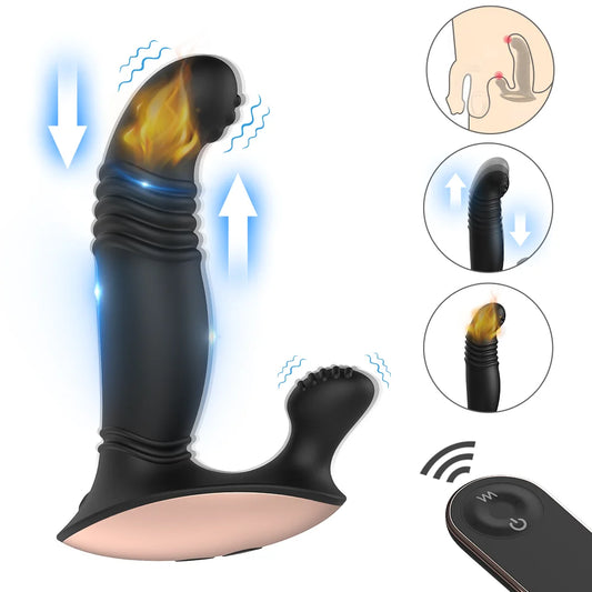 Prostate &amp; Perineum Stimulator for Men – 9 Vib Modes, Flex-Motion Thrusting &amp; Remote Control