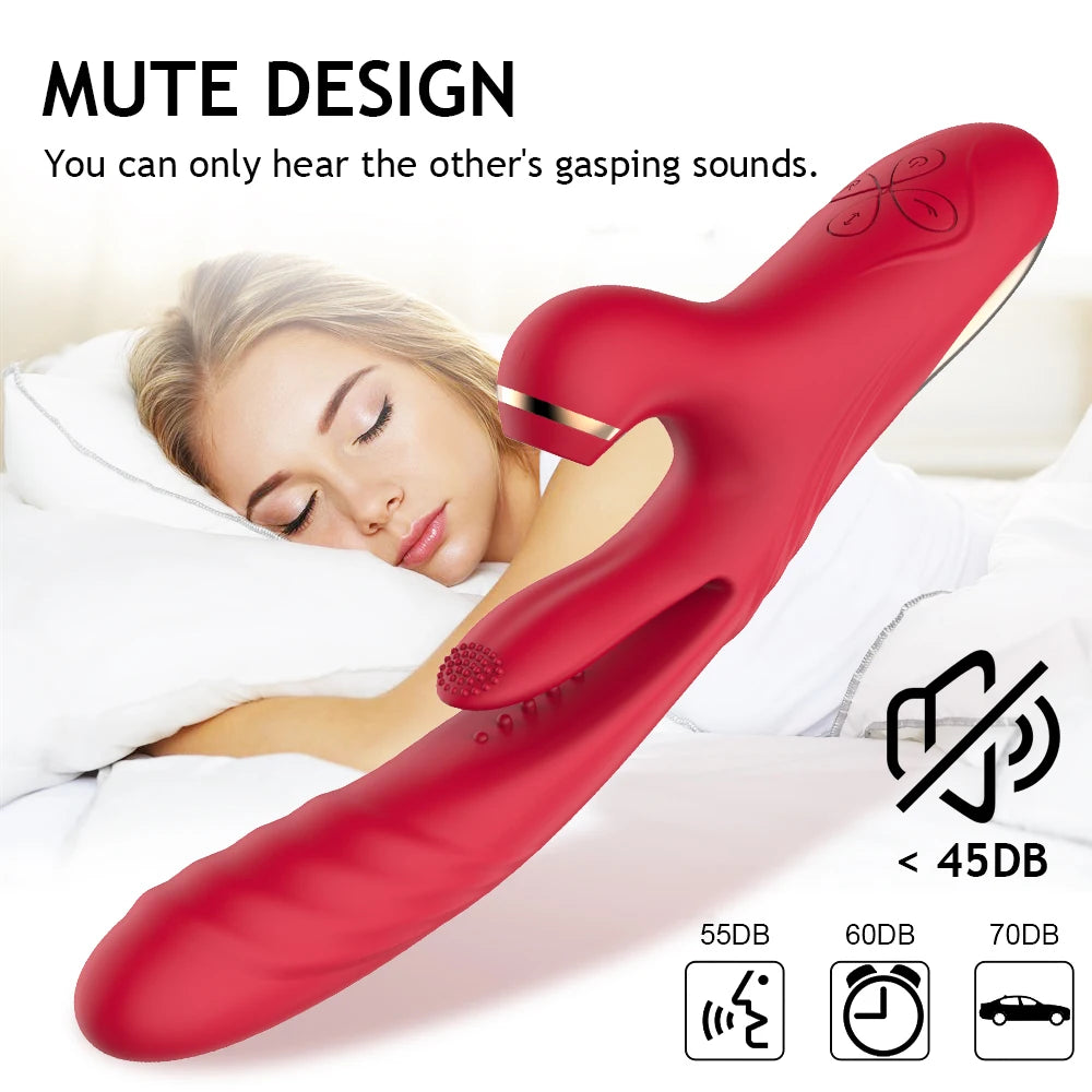 Luxury 3-in-1 Ecstasy Pulse Vib Massager – Licking, Suction & Telescopic Thrusting