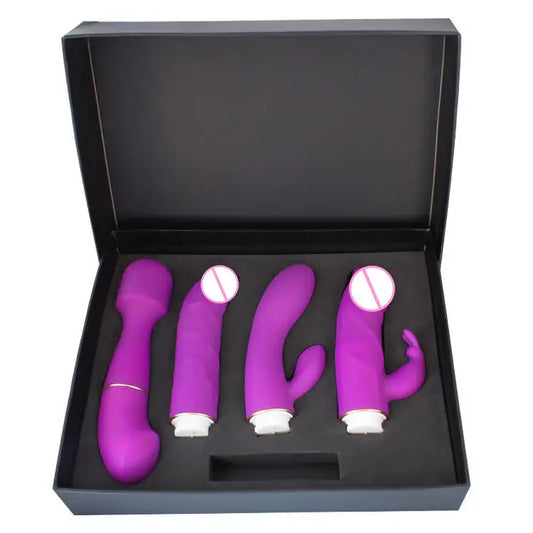 Luxury 4-in-1 Pleasure Quartet Intimate Kit – Vibration, Suction, Dual Stimulation & Massage