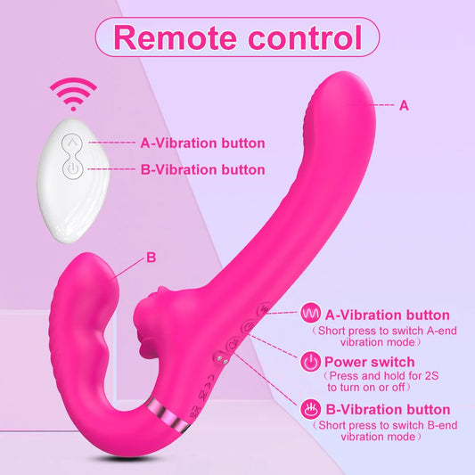 Multifunctional G-Spot Wand Vib Massager – Suction, Tapping & Licking for Lesbian Couples