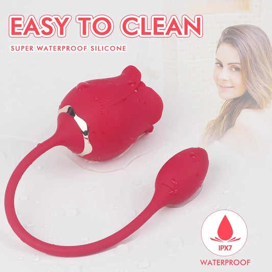 Bloom Kiss – Rose-Shaped Clitoral Suction & Vib Massager, Discreet & Portable