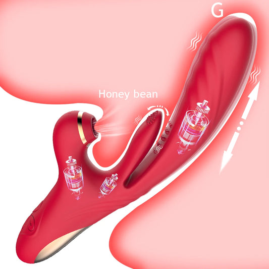 Luxury 3-in-1 Ecstasy Pulse Vib Massager – Licking, Suction & Telescopic Thrusting