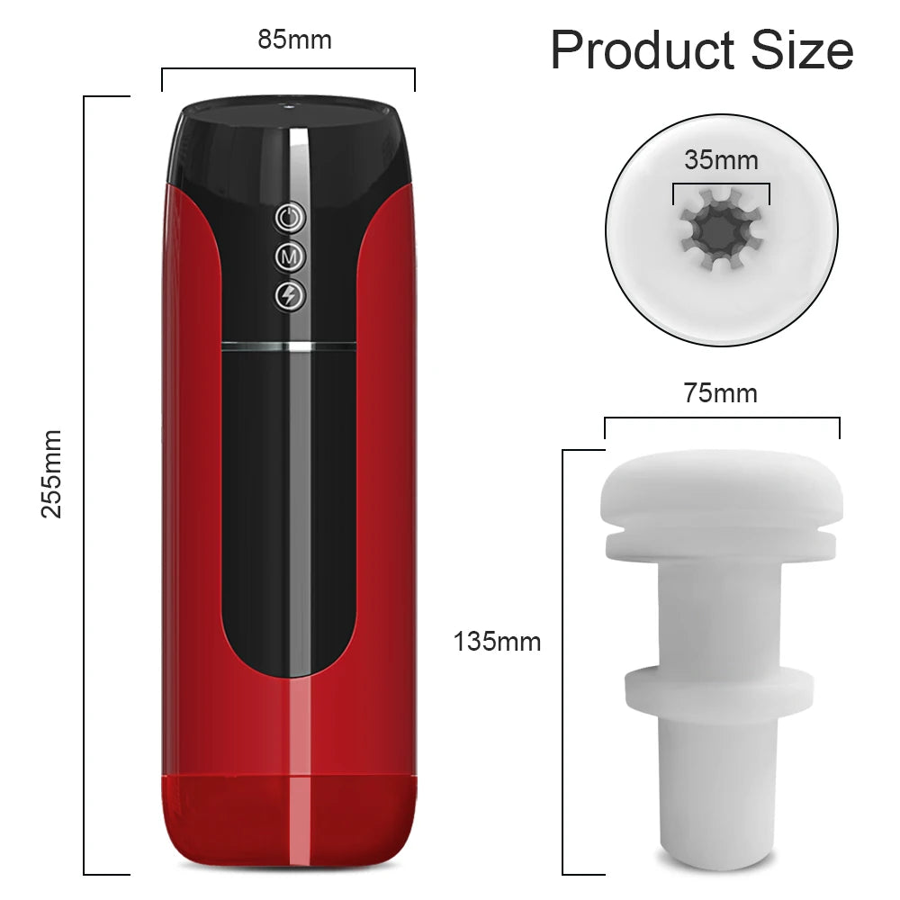 Automatic Male Masturbator with Suction &amp; Thrusting – 7 Modes, Hands-Free Pleasure  Descrição