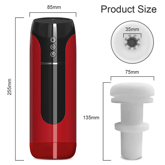 Automatic Male Masturbator with Suction &amp; Thrusting – 7 Modes, Hands-Free Pleasure  Descrição
