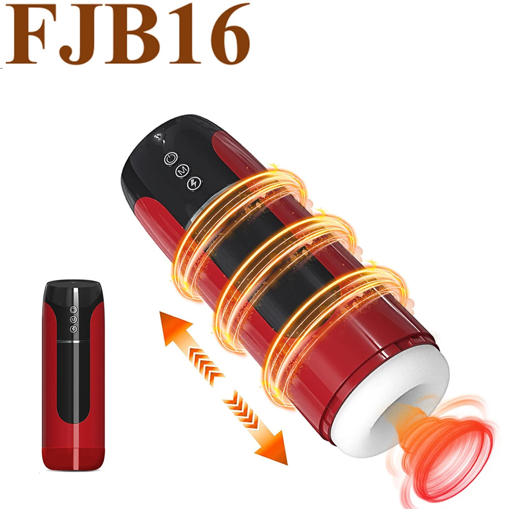 Automatic Male Masturbator with Suction &amp; Thrusting – 7 Modes, Hands-Free Pleasure  Descrição