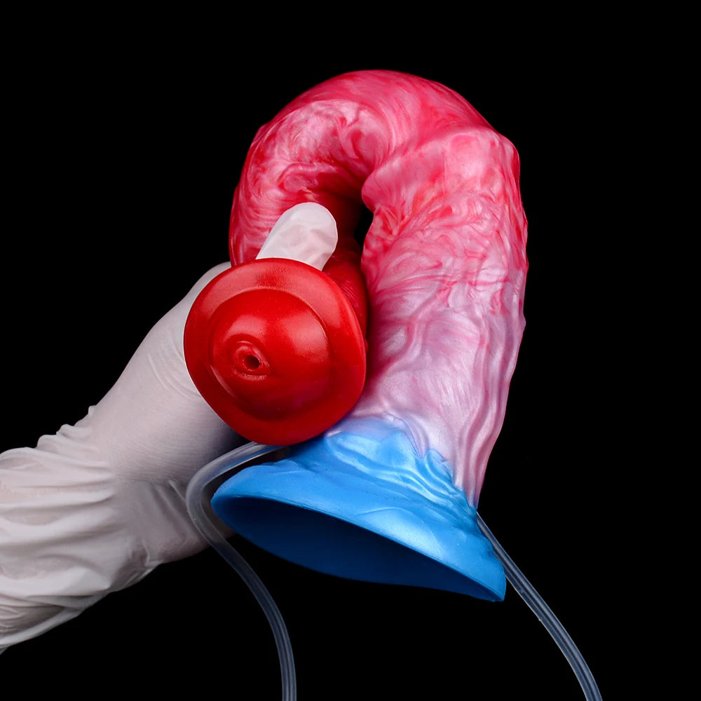 Inflatable Horse-Inspired Dildo &amp; Knot Plug – Extreme Fullness, Hand Pump Control &amp; Medical-Grade Silicone