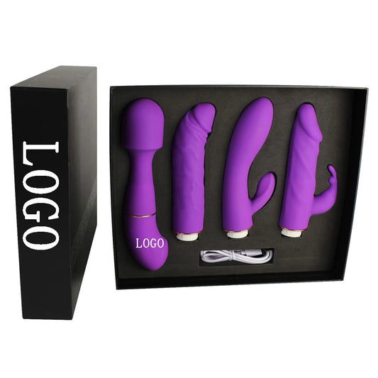 Luxury 4-in-1 Pleasure Quartet Intimate Kit – Vibration, Suction, Dual Stimulation & Massage