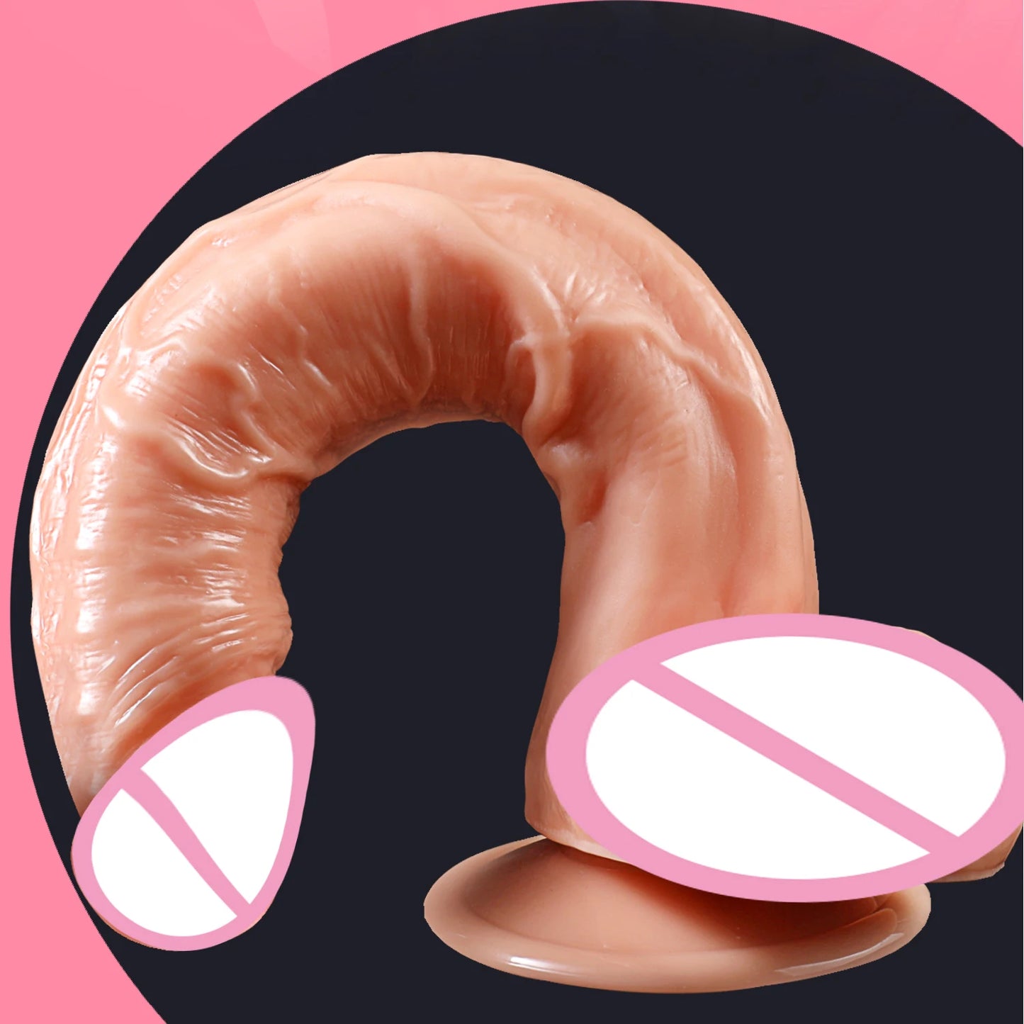 Realistic Dildo with Suction Base – Ultra-Soft PVC, Lifelike Texture &amp; Hands-Free Pla