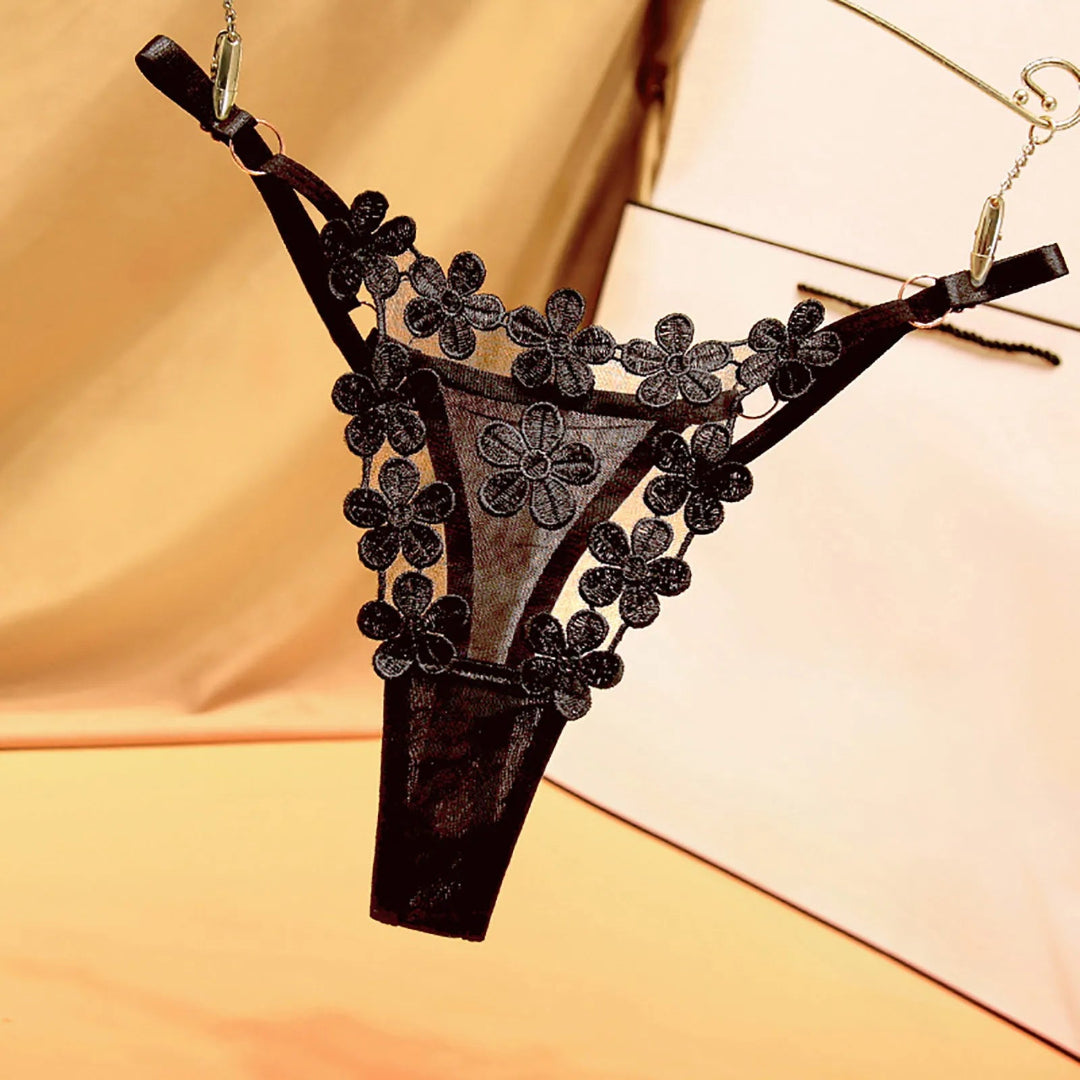 Pure Desire Thong | Floral Elegance &amp; Bold Seduction | Íntima Conexão