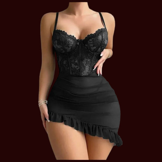 Enchanted Whispers Lingerie Set | Ethereal Elegance &amp; Seductive Detail | Íntima Conexão