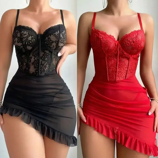 Enchanted Whispers Lingerie Set | Ethereal Elegance &amp; Seductive Detail | Íntima Conexão