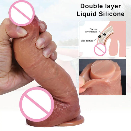 🍑 Titan Touch – Realistic Silicone Foreskin Dildo with Suction Base