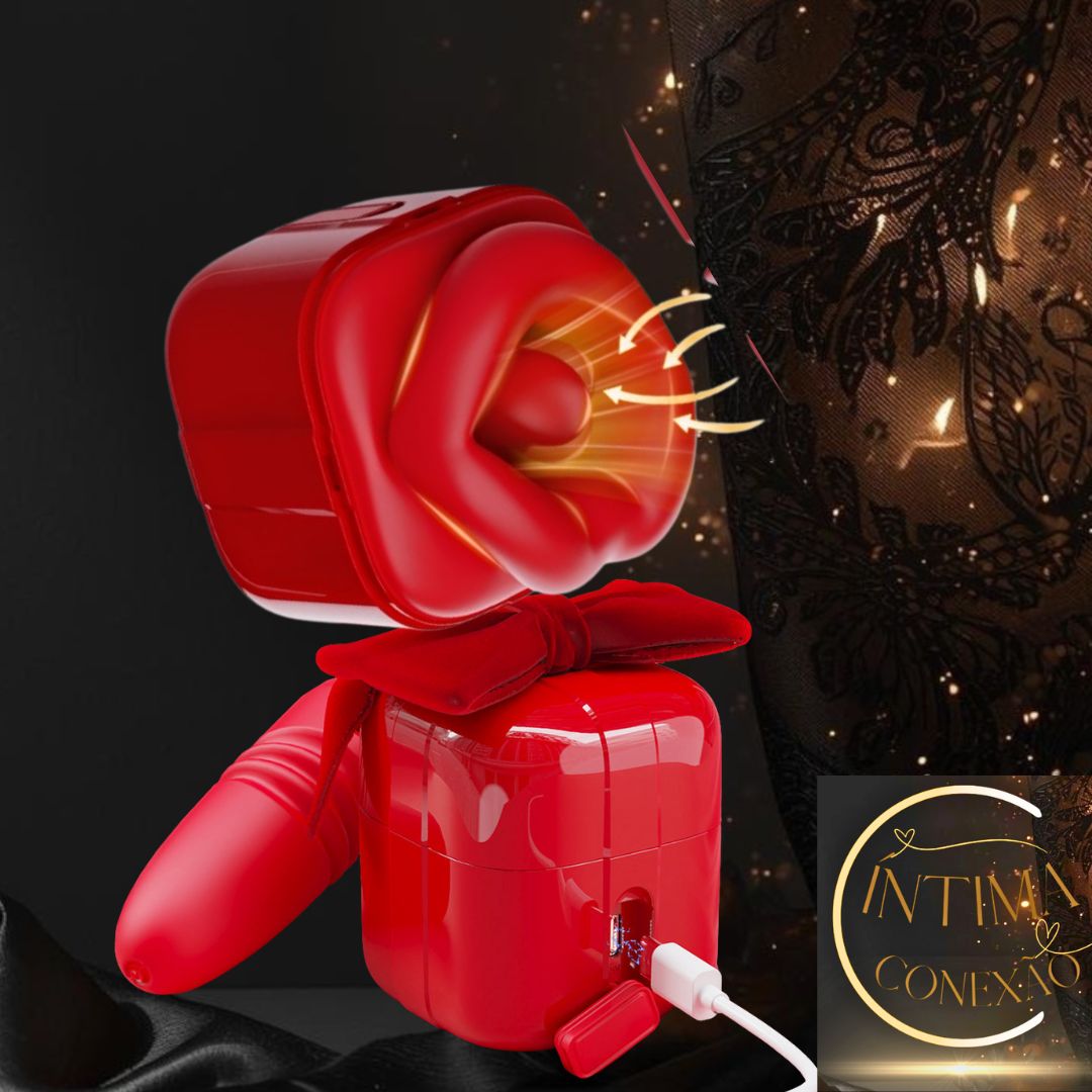 🌹 Rose Finger Vibrator – Suction &amp; Flickering Tongue Stimulation | Íntima Conexão